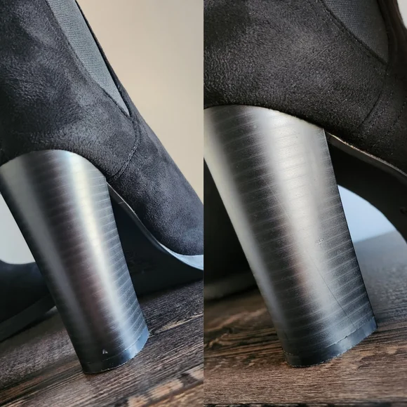 . Wild Diva Black Suede Booties/Boots - Picture 8 of 13